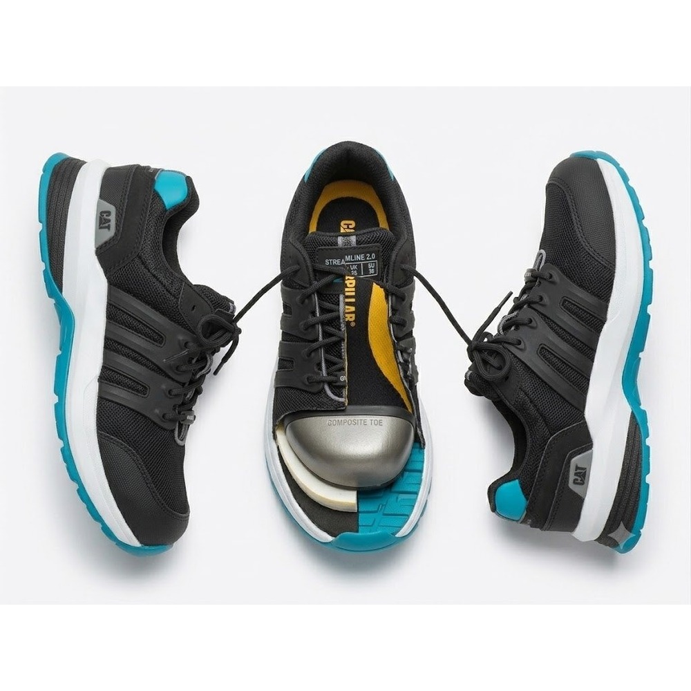 Caterpillar Streamline 2.0 Womens‎ 7.5 Composite Toe Work Shoes Black P91357